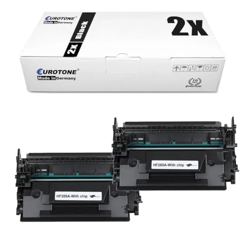 2 cartuchos de tóner Eurotone compatibles con HP CF289A – Negro – para HP LaserJet Enterprise Flow MFP M 528 c, HP LaserJet Enterprise Flow MFP M 528 Series