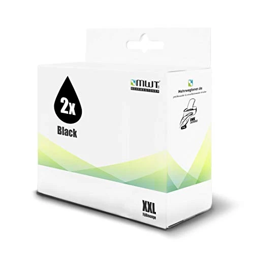 2 cartuchos de tinta Kraft Office Supplies para HP 27XL – Negro – para Brother HL-J 6010 DW, Brother MFC-J 6950 Series