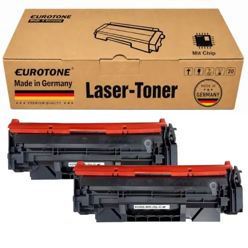2 cartuchos de tóner Eurotone compatibles con HP W1390A – Negro – para 3002dn, 3002dw