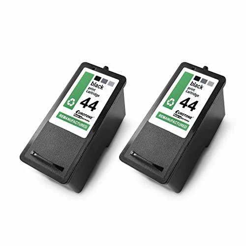 2 cartuchos de tinta Eurotone compatibles con Lexmark 44XL – Negro – para 18Y0144E