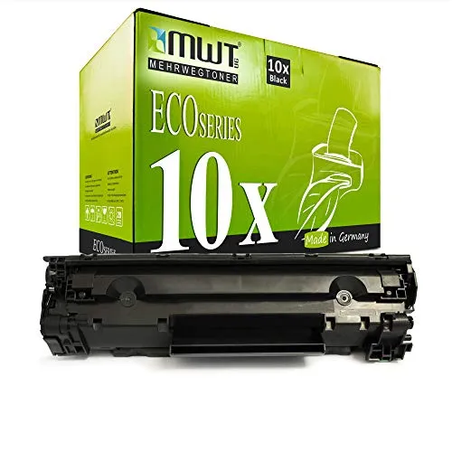 10 cartuchos de tóner reutilizables compatibles con HP CB435A – Negro – para HP LaserJet P 1005, HP LaserJet P 1006