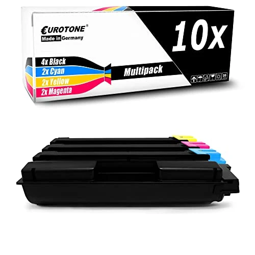 10 cartuchos de tóner Eurotone compatibles con Kyocera TK-5270 – Negro/Cian/Magenta/Amarillo – para Kyocera ECOSYS M 6230 cidn, Kyocera ECOSYS M 6230 cidnt