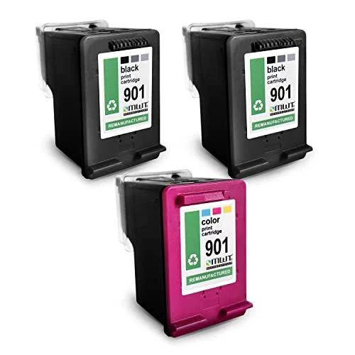 3 cartuchos de tóner reutilizables compatibles con HP 901XL – Negro/Cian/Magenta/Amarillo