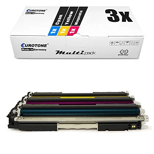 3 cartuchos de tóner Eurotone compatibles con HP CE311A – Cian/Magenta/Amarillo – para HP TopShot LaserJet Pro M 270 Series, HP TopShot LaserJet Pro M 275
