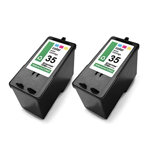 2 cartuchos de tinta Eurotone compatibles con Lexmark 35XL – Multicolor – para HP OfficeJet Serie 6800, HP OfficeJet 6812