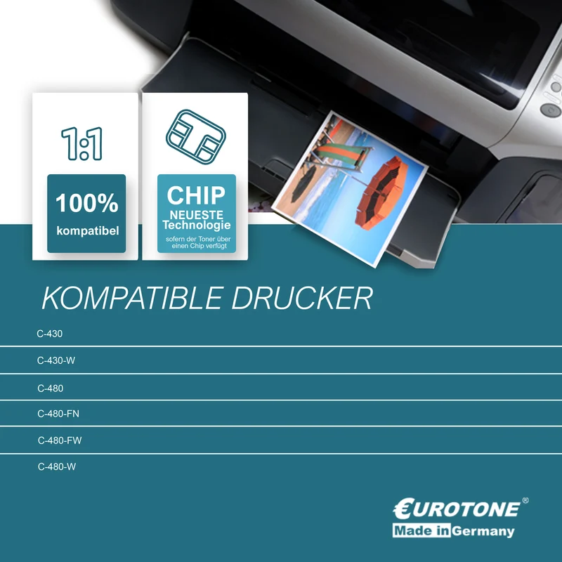 Tóner de recarga Eurotone con chip para Samsung CLT404 – Cian