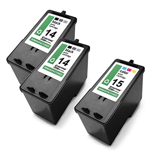 3 cartuchos de tinta Eurotone compatibles con Lexmark 14XL – Multicolor/Negro – para 18C2080E, 15XL