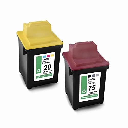 2 cartuchos de tinta Eurotone compatibles con Lexmark 20XL – Multicolor/Negro – para HP OfficeJet 6000, HP OfficeJet Serie 6000