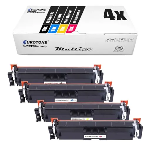 4 cartuchos de tóner Eurotone compatibles con HP TN7600 – Negro/Cian/Magenta/Amarillo – para 4302dw, 4202dw