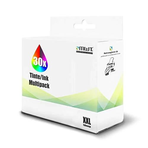 30 cartuchos de tinta Kraft Office Supplies para Canon CLI551 – Negro/Cian/Magenta/Amarillo – para Canon Pixma IP 7200 Series, Canon Pixma IP 7240