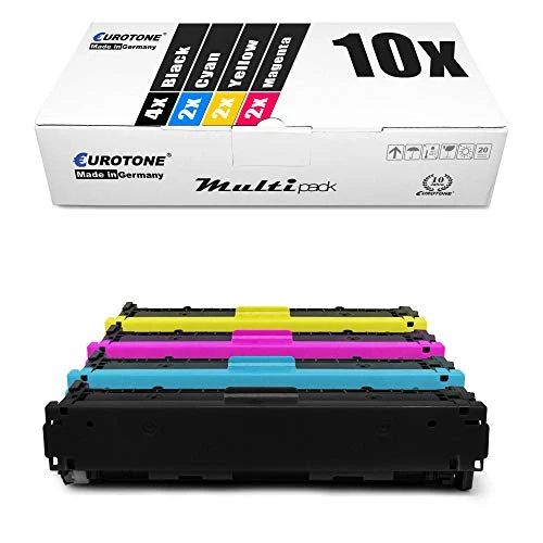 10 cartuchos de tóner Eurotone compatibles con HP W2210X – para HP Color LaserJet Pro MFP M 283 cdw, HP Color LaserJet Pro M 255 dw