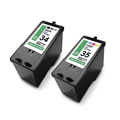 2 cartuchos de tinta Eurotone compatibles con Lexmark 34XL – Multicolor/Negro – para HP OfficeJet Serie 6800, HP OfficeJet 6812