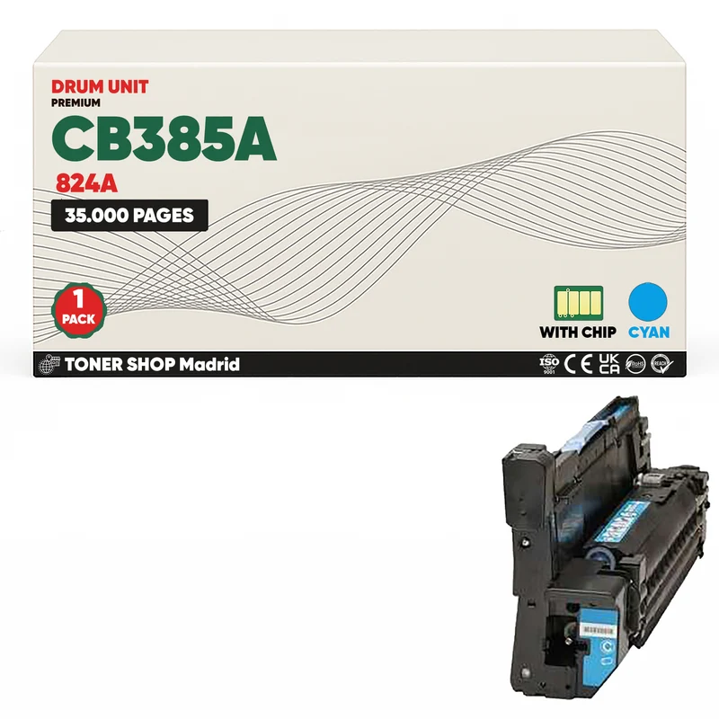 BDink Tambor de Imagen Compatible HP CB385A Cyan - Reemplaza 824A (Drum)