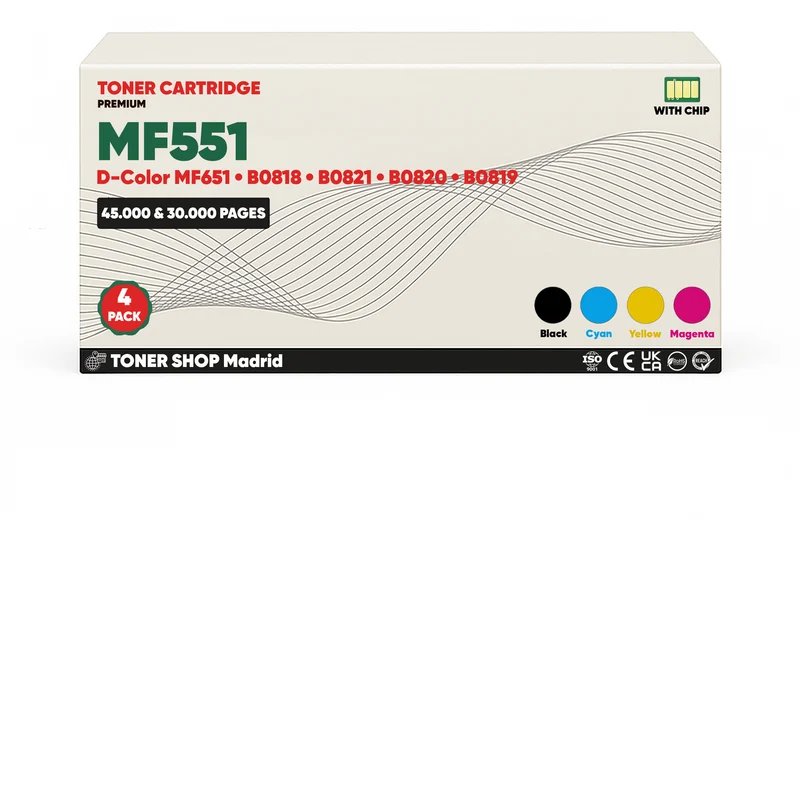 BDink Tóner Compatible Olivetti D-Color MF551/MF651 (Pack 4 CMYK)