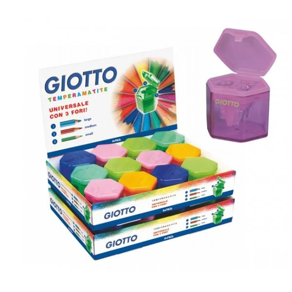 GIOTTO AFILALÁPICES CON DEPÓSITO 3 AGUJEROS C/SURTIDOS