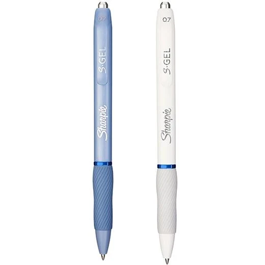 SHARPIE BOLÍGRAFO SGEL FASHION TINTA AZUL PUNTA MEDIA 0.7MM BLANCO Y AZUL CELESTE SURTIDOS