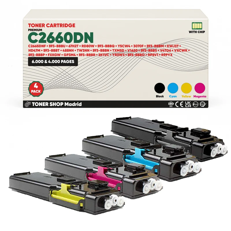 BDink Tóner Compatible Dell C2660DN/C2665DNF (Pack 4 CMYK)