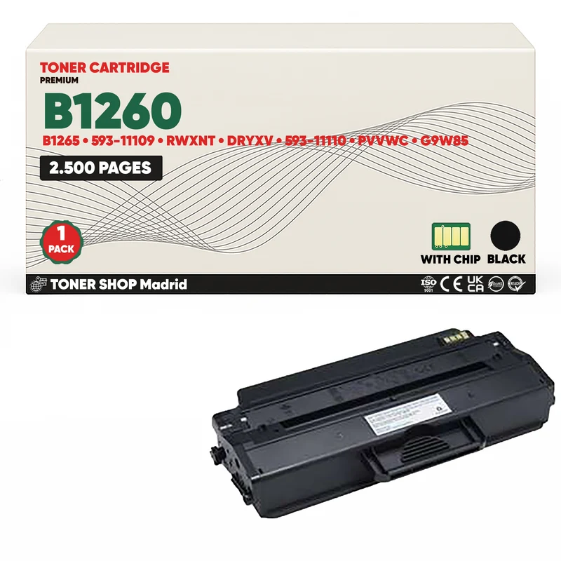 BDink Cartucho/s Tóner Compatible/s Dell B1260/B1265 Negro