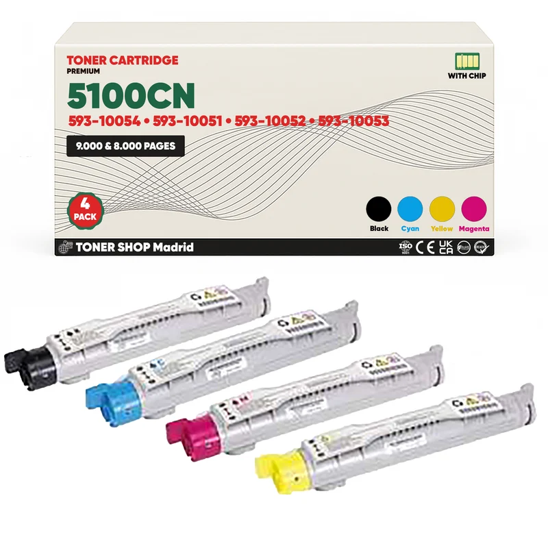 BDink Cartuchos Tóner Compatible Dell 5100CN (Pack 4 ) CMYK