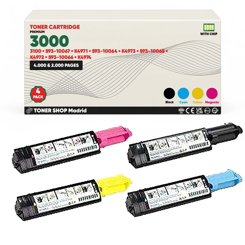 BDink Cartucho/s Tóner Compatible/s Dell 3000/3100 CMYK (Pack 4)
