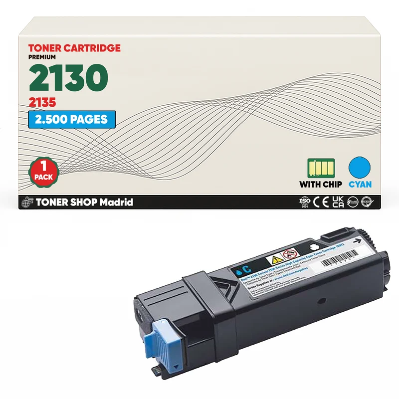 BDink Cartucho/s Tóner Compatible/s Dell 2130/2135 Cyan (Pack 1)