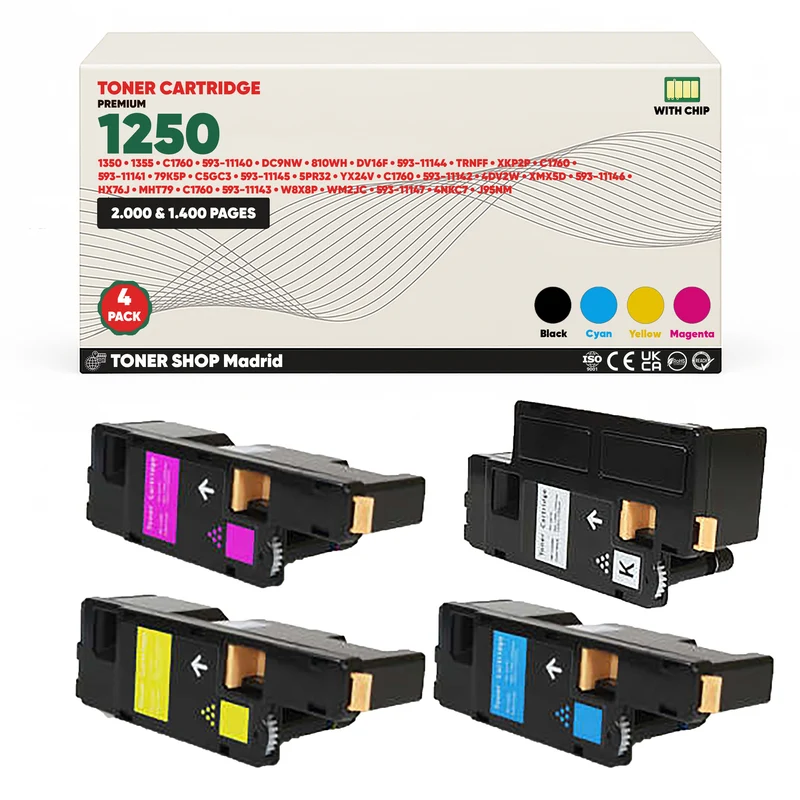 BDink Cartucho/s Tóner Compatible/s Dell 1250/1350 CMYK (Pack 4)