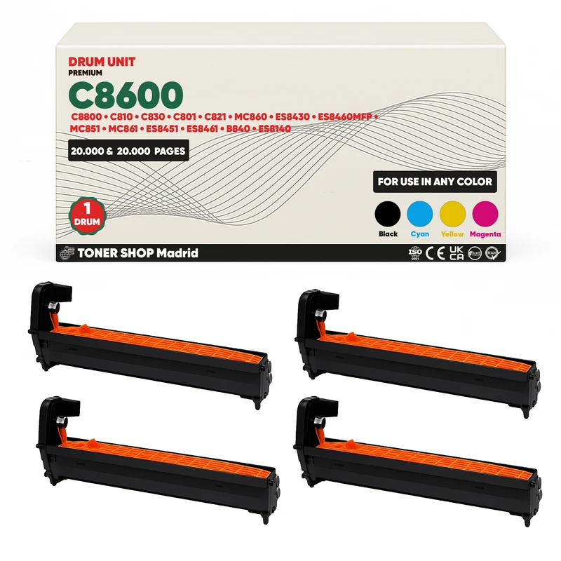BDink Cartucho/s Tambor Compatible/s OKI C8600/C8800 CMYK (Pack 4) - Drum