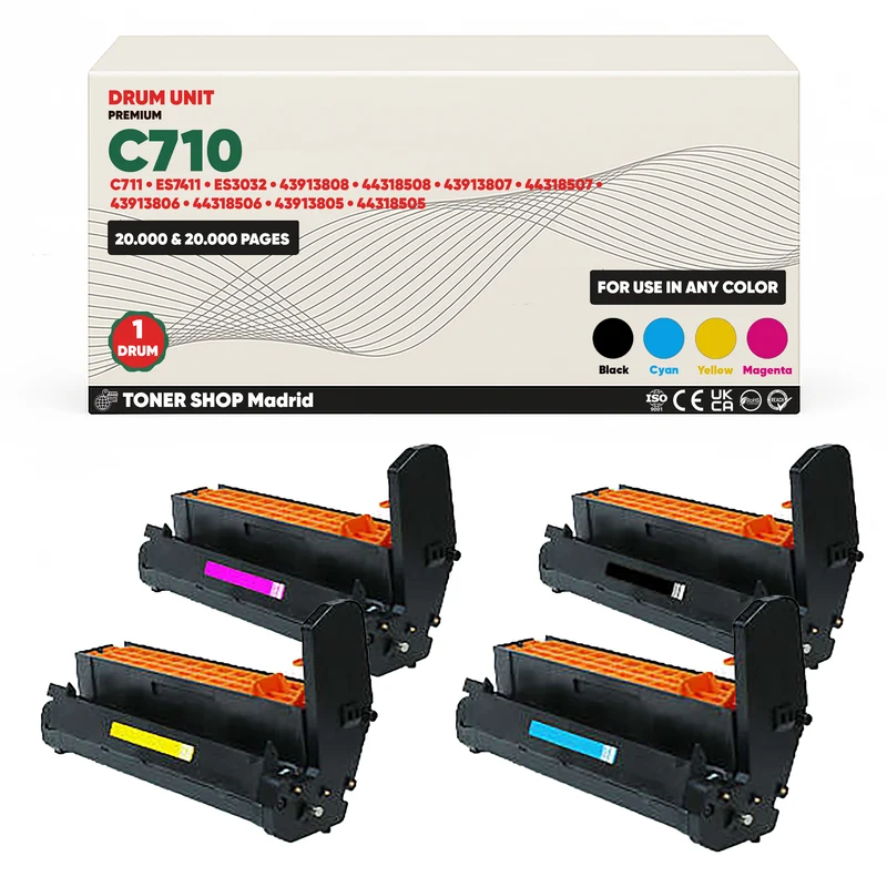 BDink Cartuchos Tambor Compatibles OKI C710/711/ES7411 (Pack 4 CMYK) - Drum