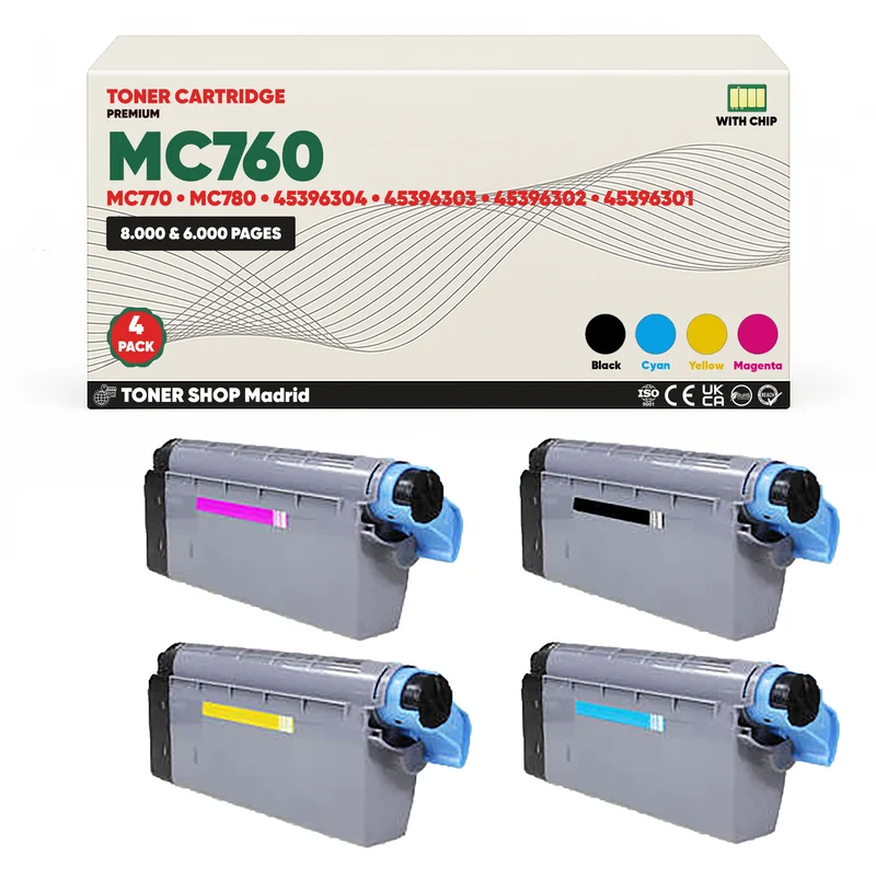 BDink Tóner Compatible OKI MC760/MC770/MC780 (Pack 4 CMYK)