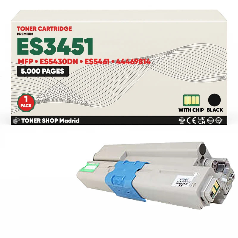 BDink Cartuchos Tóner Compatible OKI Executive ES3451/ES5430/ES5461 Negro