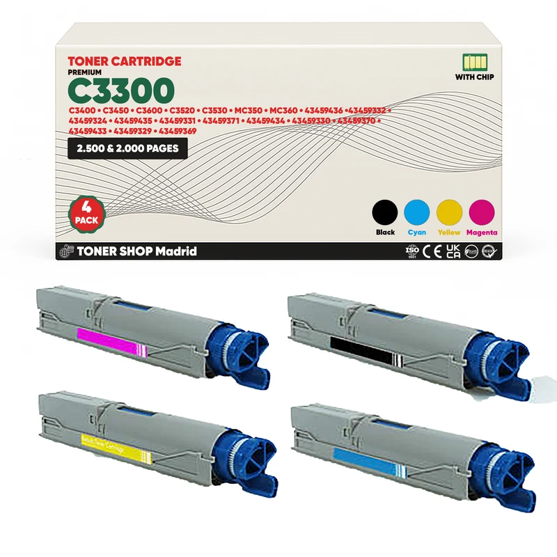 BDink Tóner Compatible OKI C3300/C3400/MC350/MC360 (Pack 4 CMYK)