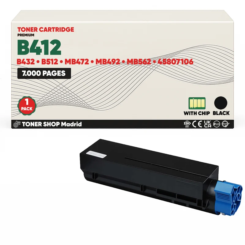 BDink Cartucho Tóner Compatible OKI B412/B432/B512 Negro