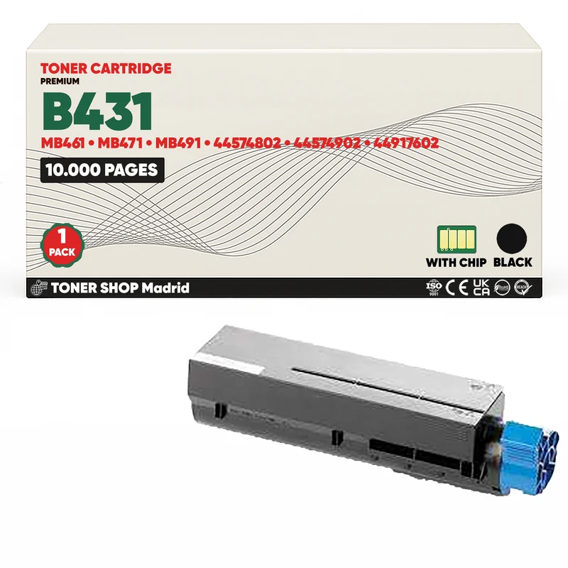 BDink Cartucho Tóner Compatible OKI B431/MB461 Negro