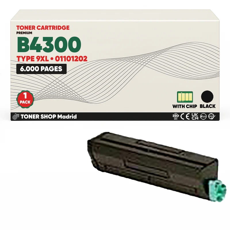 BDink Cartucho Tóner Compatible OKI TYPE 9XL/B4300 Negro