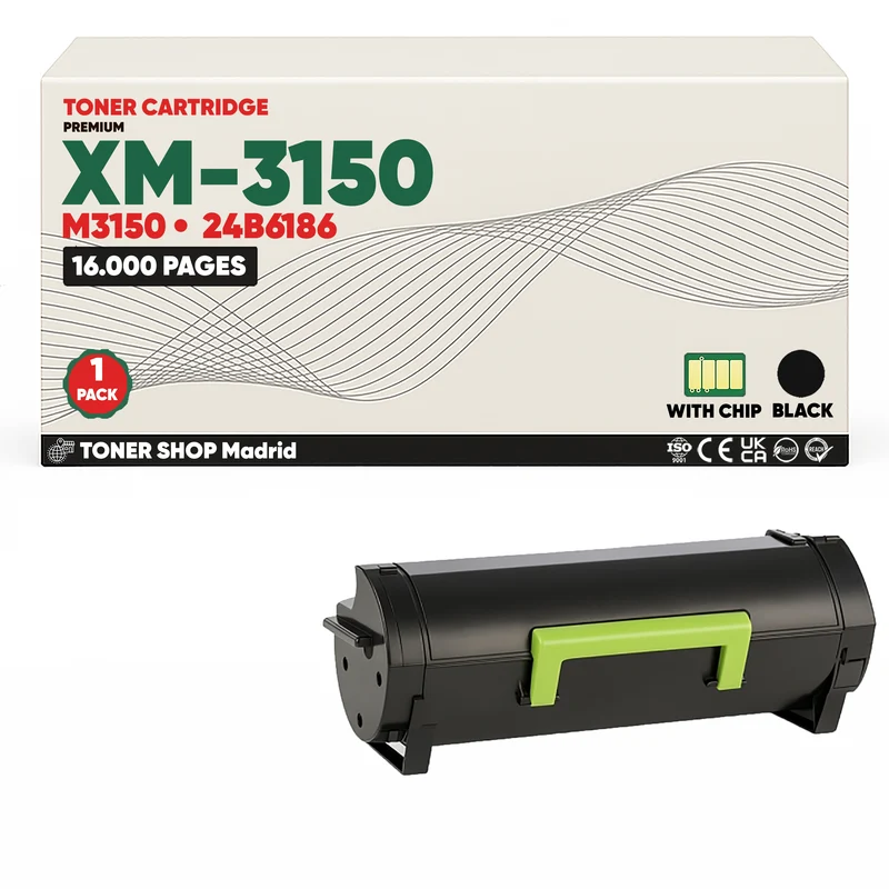 BDink Cartucho Tóner Compatible Lexmark M3150/XM3150 Negro