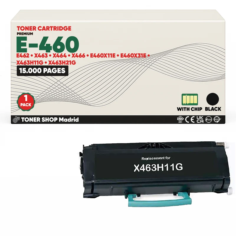 BDink Cartucho Tóner Compatible Lexmark E460/E462 Negro