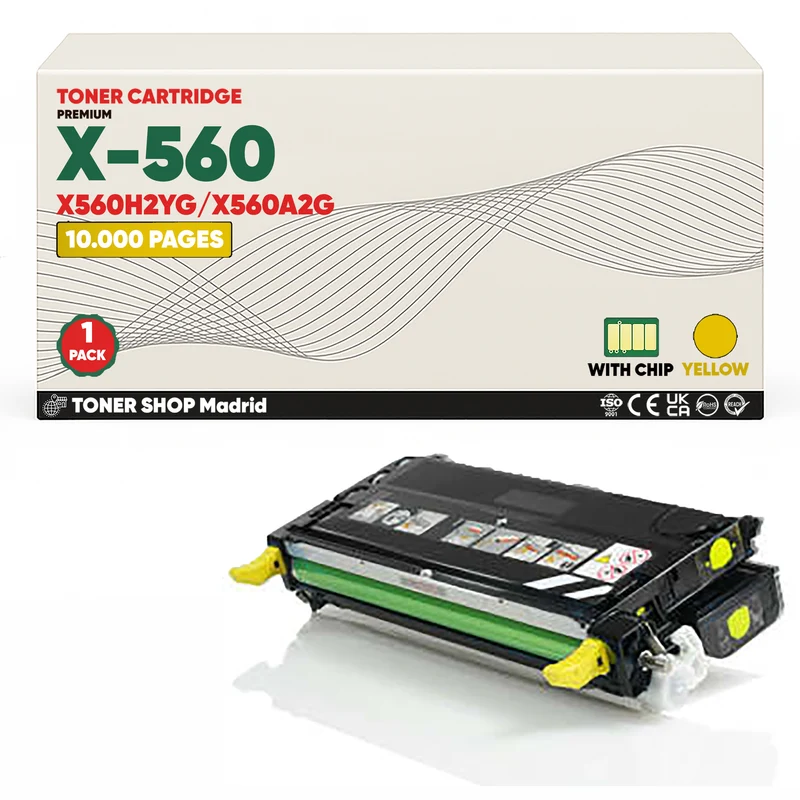 BDink Cartucho Tóner Compatible Lexmark X560 Amarillo