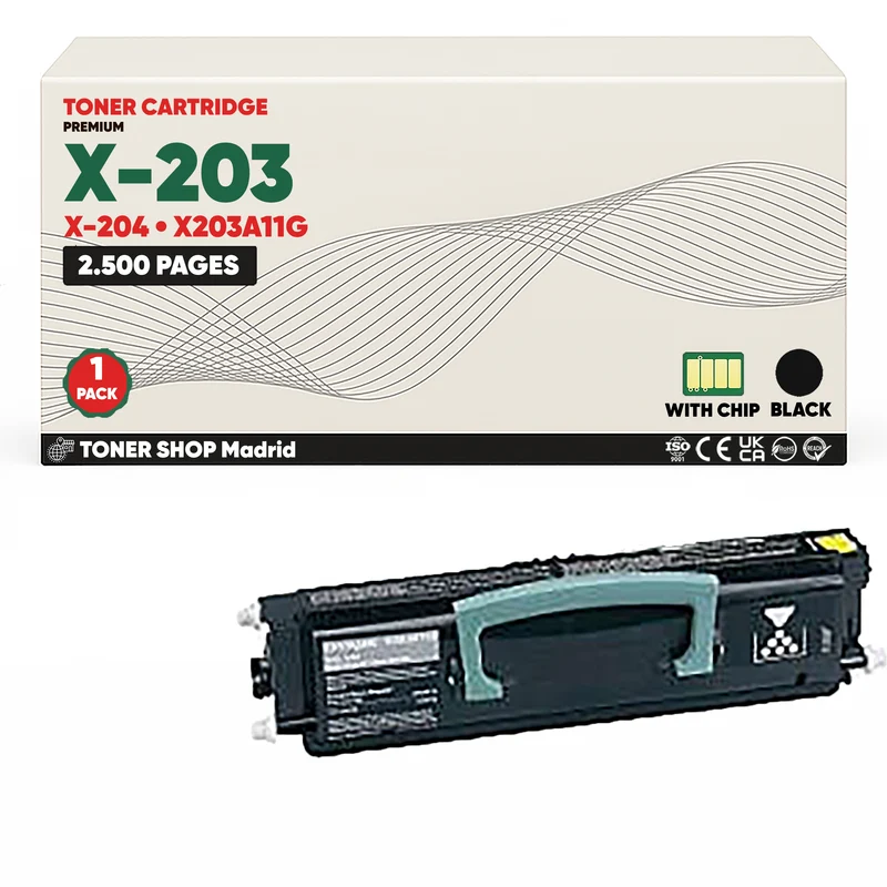 BDink Cartucho Tóner Compatible Lexmark X203/X204 Negro