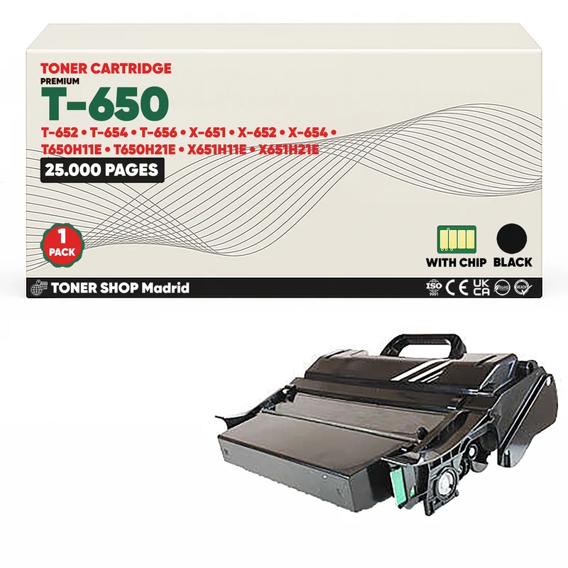 BDink Cartucho Tóner Compatible Lexmark T650/T652 Negro