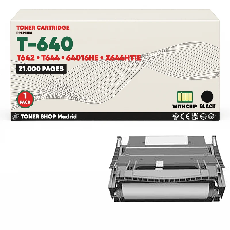 BDink Cartucho Tóner Compatible Lexmark T640/T642 Negro