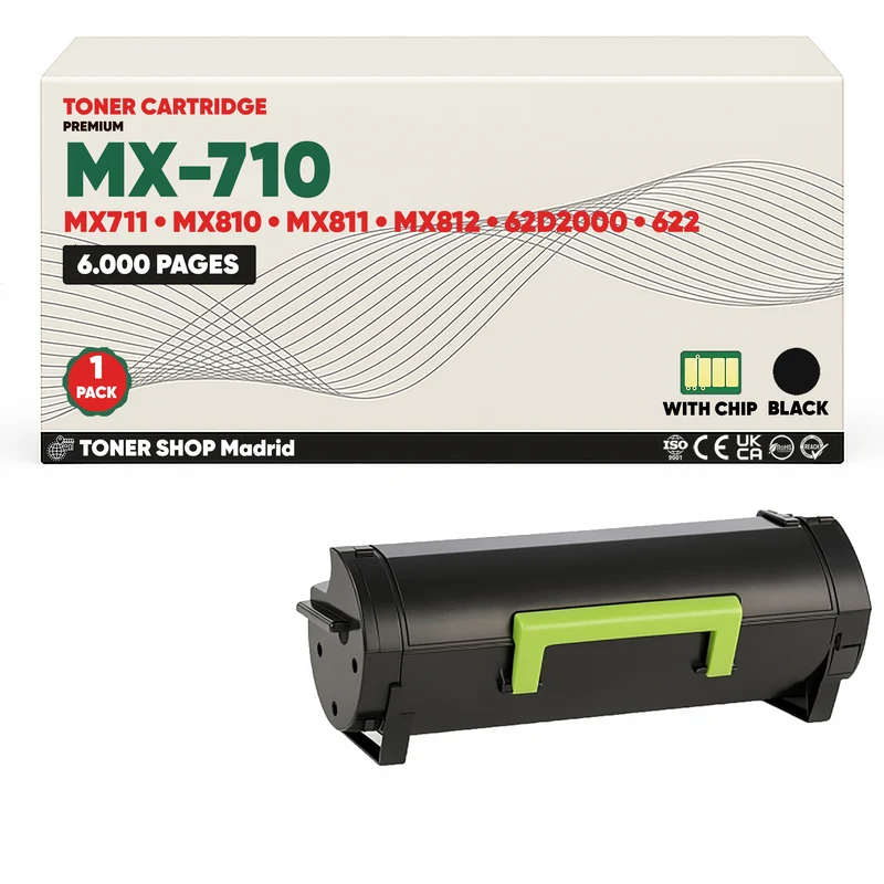 BDink Cartucho Tóner Compatible Lexmark MX710/MX711 Negro