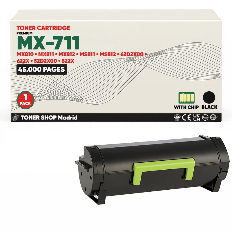 BDink Cartucho Tóner Compatible Lexmark MX711/MS811 Negro