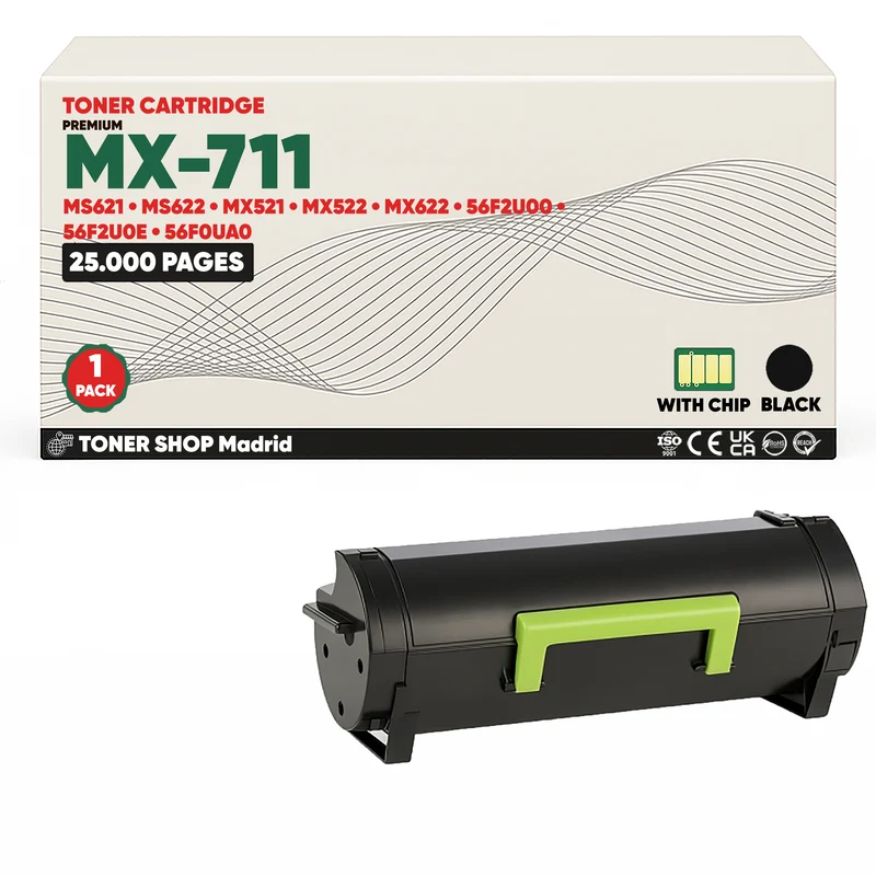 BDink Cartucho Tóner Compatible Lexmark MS521/MS621 Negro