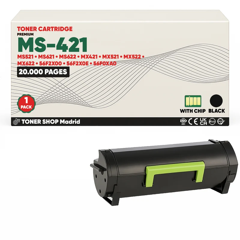 BDink Cartucho Tóner Compatible Lexmark MS421/MS521 Negro