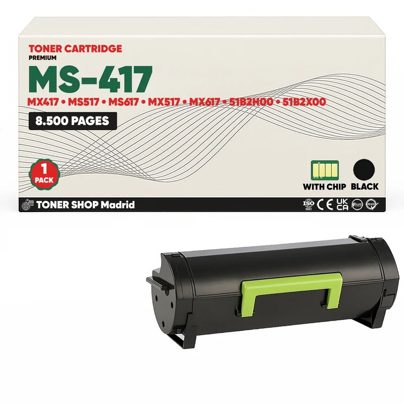 BDink Cartucho Tóner Compatible Lexmark MS417/MS517 Negro