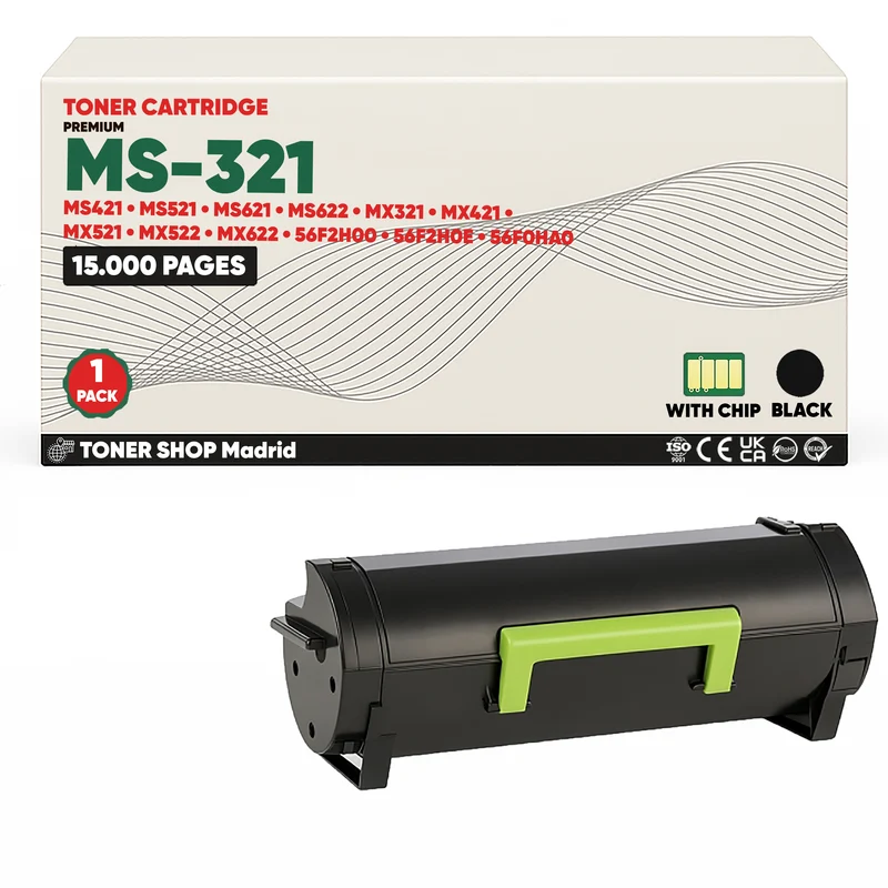 BDink Cartucho Tóner Compatible Lexmark MS321/MS622 Negro