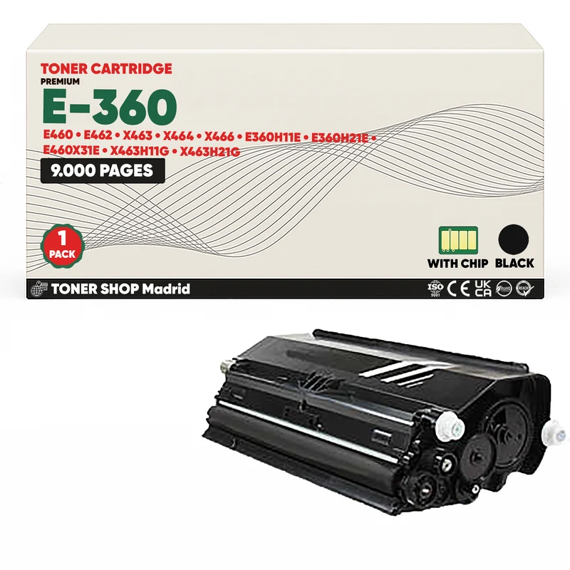 BDink Cartucho Tóner Compatible Lexmark E360/E460/E462 Negro