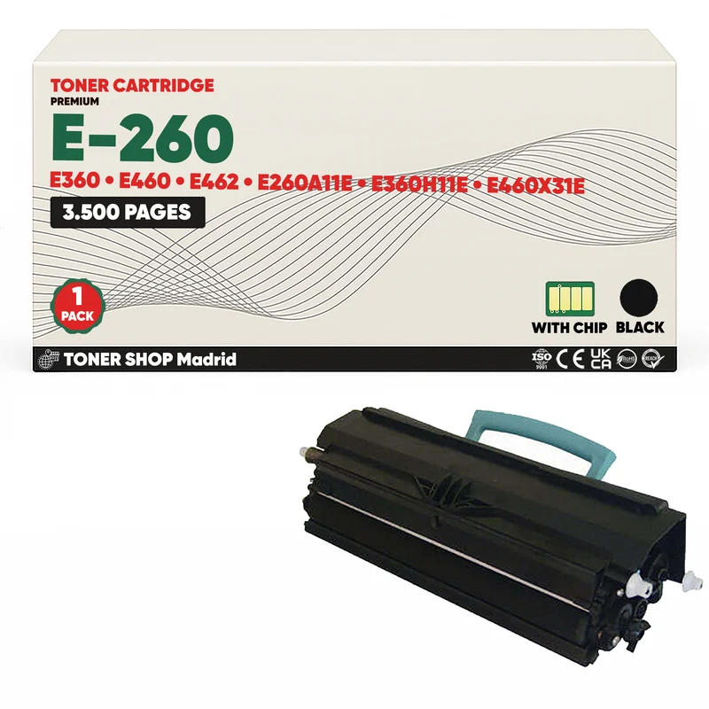 BDink Cartucho Tóner Compatible Lexmark E260/E360/E460/E462 Negro