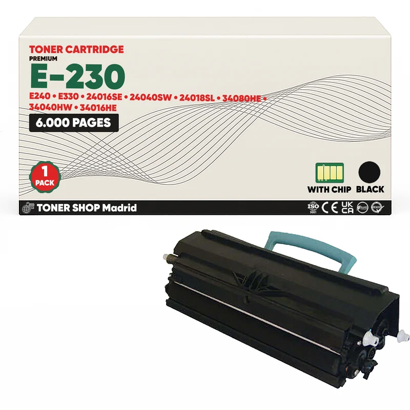 BDink Cartucho Tóner Compatible Lexmark E230/E240/E330 Negro