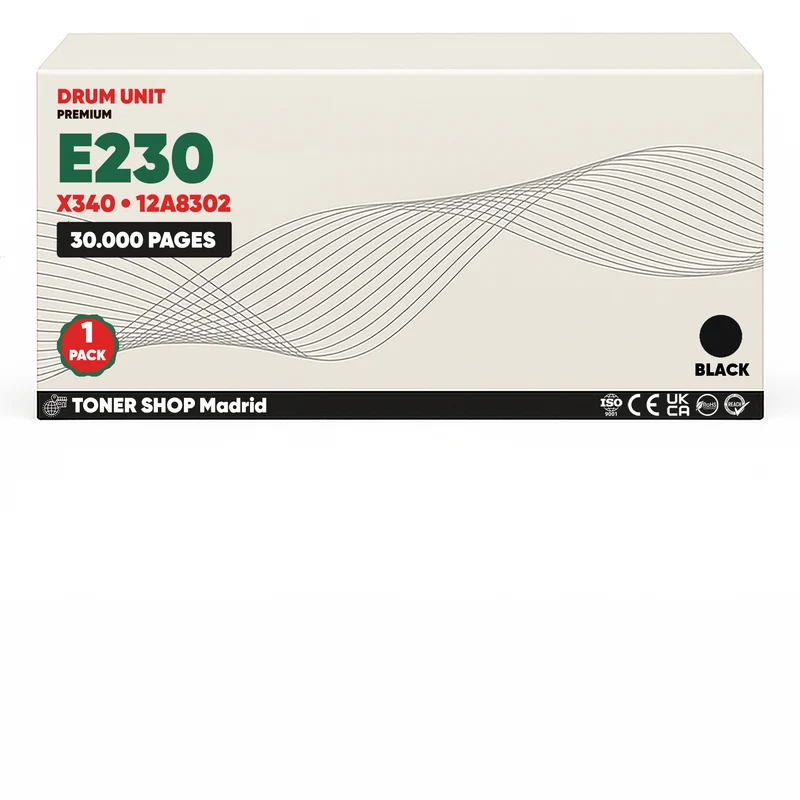 BDink Tambor de Imagen Compatible Lexmark E230/X340 Negro (Drum)
